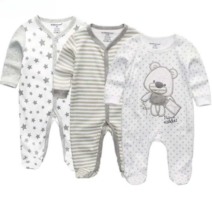 3 Pieces Baby Rompers Long Sleeves Jumpsuit Set