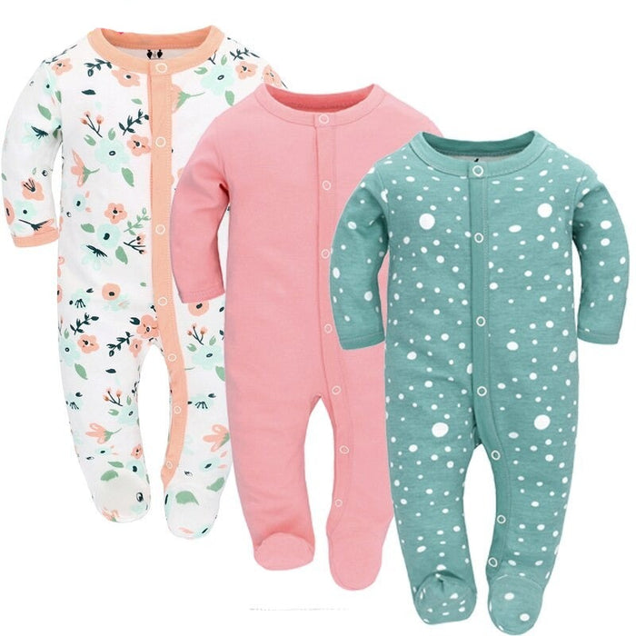 3pcs Newborn Baby Rompers Clothes Set