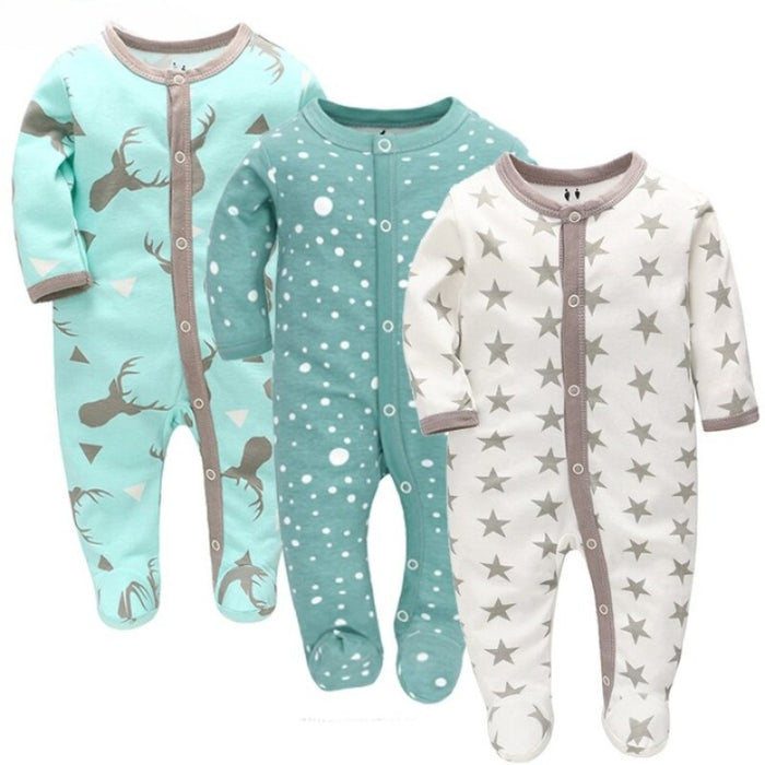 3 Pieces Newborn Baby Rompers Jumpsuit Set