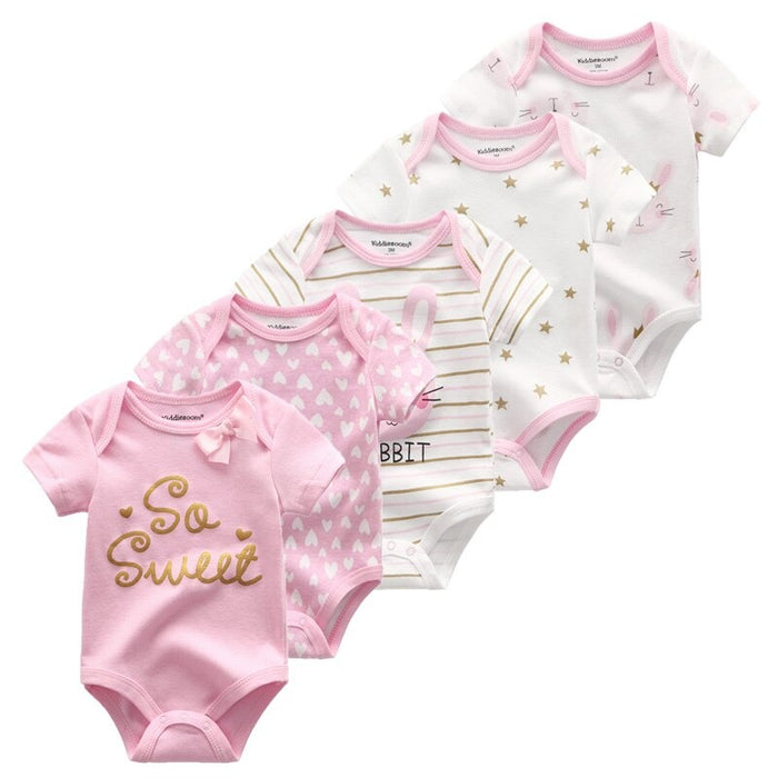 5Pcs Unicorn Girls Bodysuits