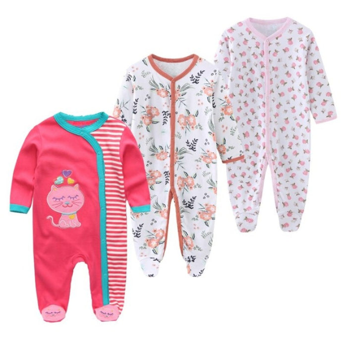 3Pcs Newborn Baby Jumpsuit Set