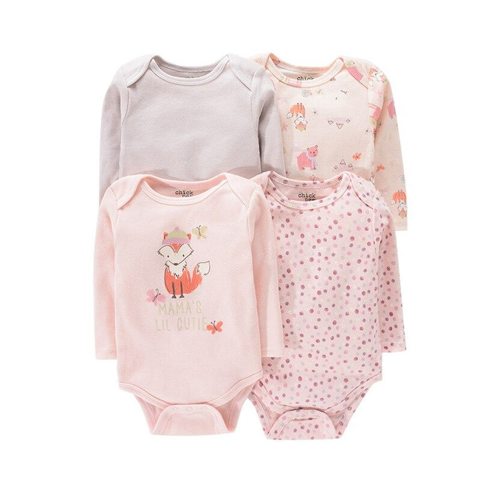 4Pc Newborn Baby Long Sleeve Jumpsuits