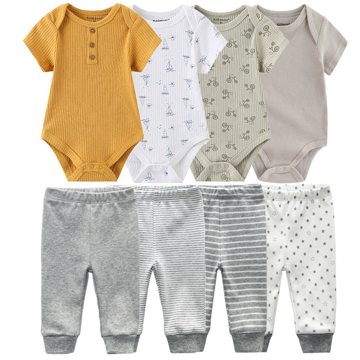 Short-Sleeved Bodysuits Trousers Infant Outfits