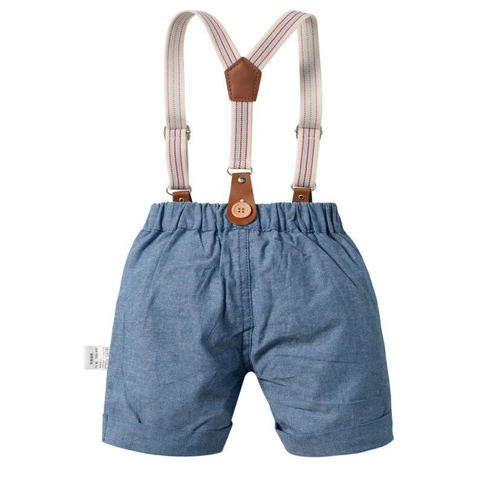 2Pcs Short Sleeve Romper And Short Pants Set