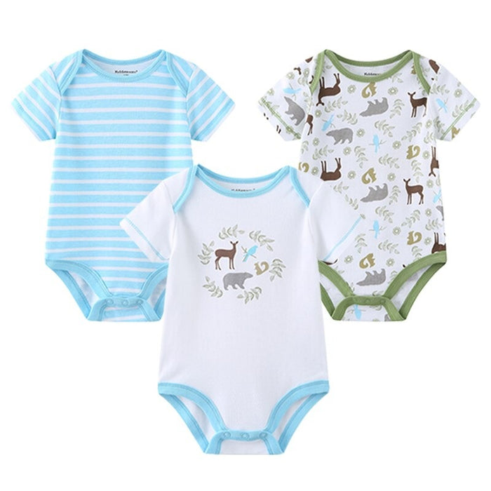 3PCS Cartoon Unisex Baby Rompers Set