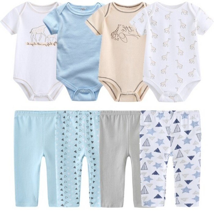 Infant Toddler 4Pcs Jumpsuits And Pants Set