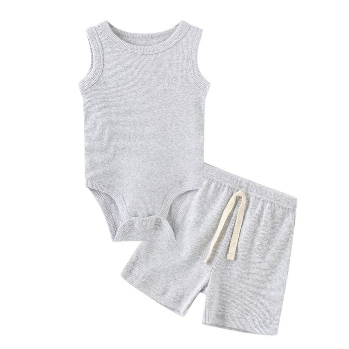 Sleeveless Bodysuit & Elastic Pants Set For Toddlers