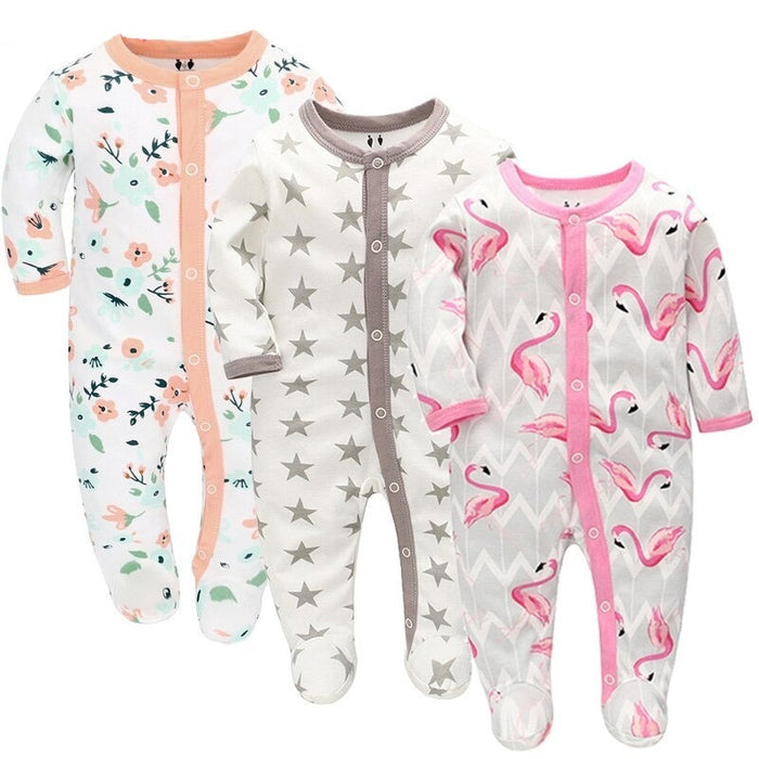 3pcs Newborn Baby Rompers Clothes Set