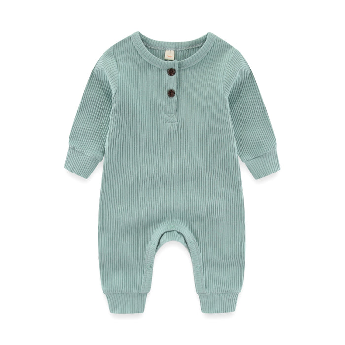 Solid Long Sleeves Cotton Bodysuit For Infants