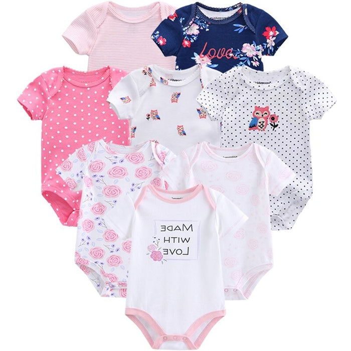 8Pcs Baby Summer Bodysuit