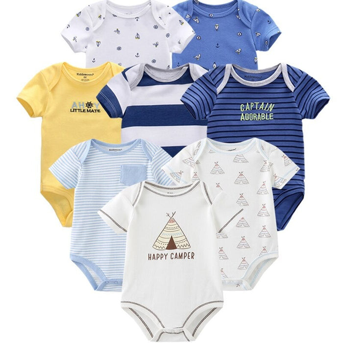 8Pcs Baby Summer Bodysuit