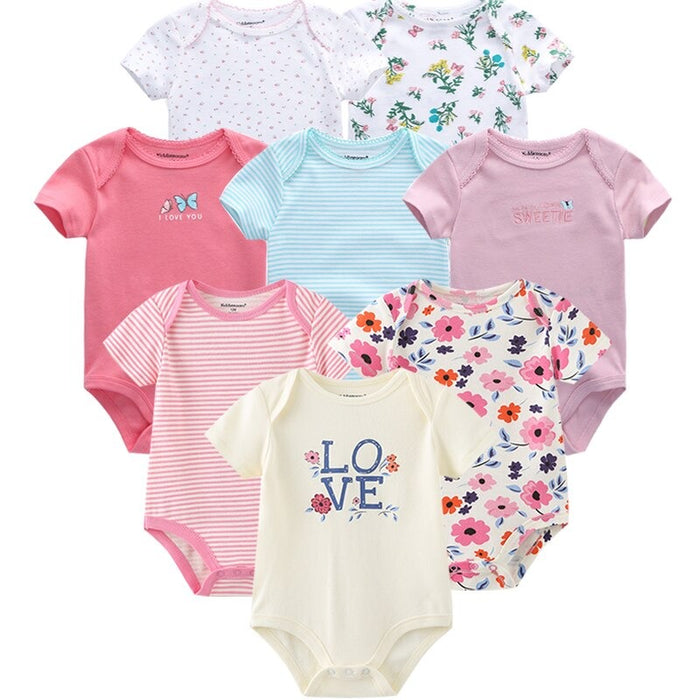 8Pcs Baby Summer Bodysuit