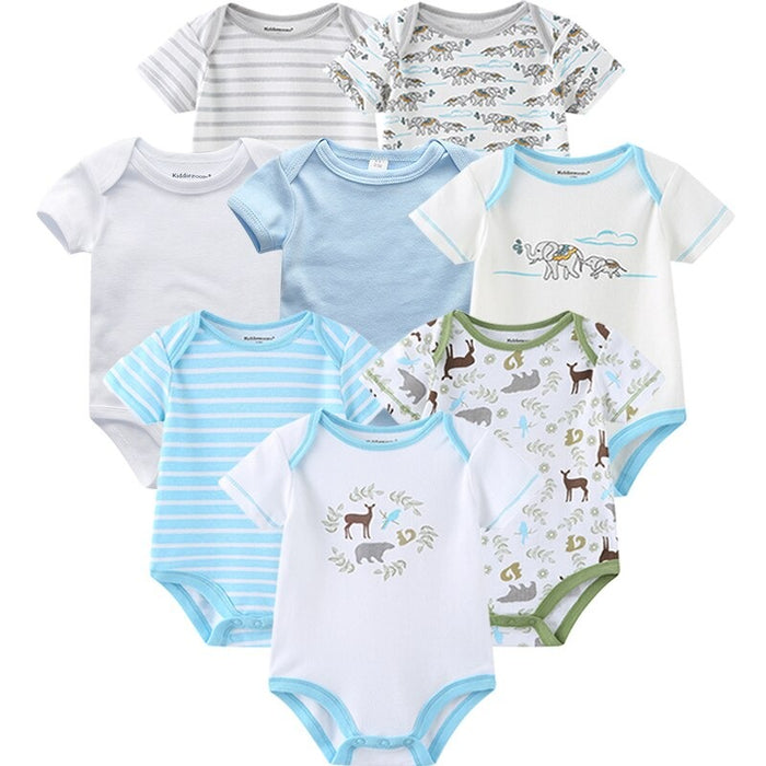 8Pcs Baby Summer Bodysuit