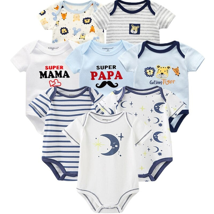 8Pcs Baby Summer Bodysuit