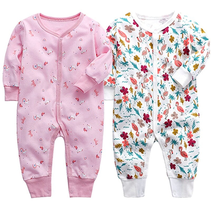 2 Pcs Cotton Long Sleeves Sleeper Pajamas Romper