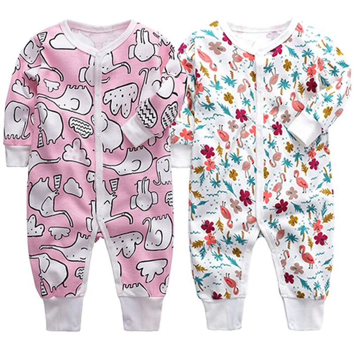 2 Pcs Cotton Long Sleeves Sleeper Pajamas Romper