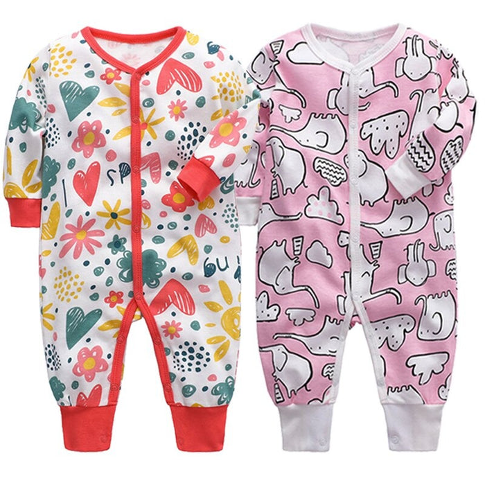 2 Pcs Cotton Full Sleeves Sleeper Romper