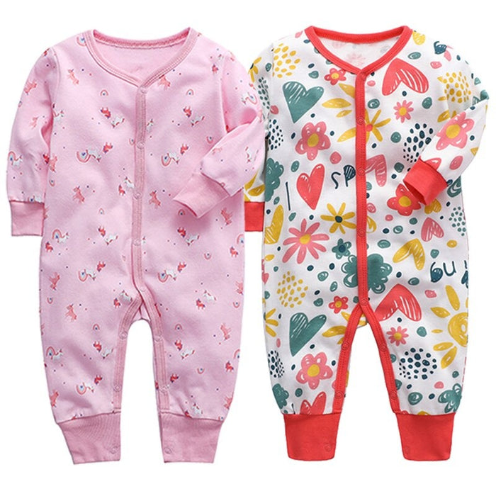 2 Pcs Cotton Full Sleeves Sleeper Romper