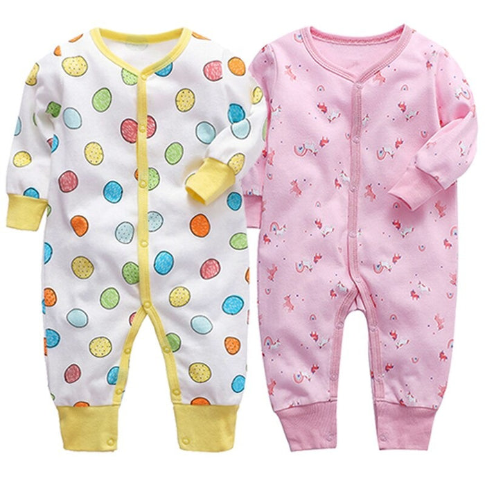 2 Pcs Cotton Full Sleeves Sleeper Romper