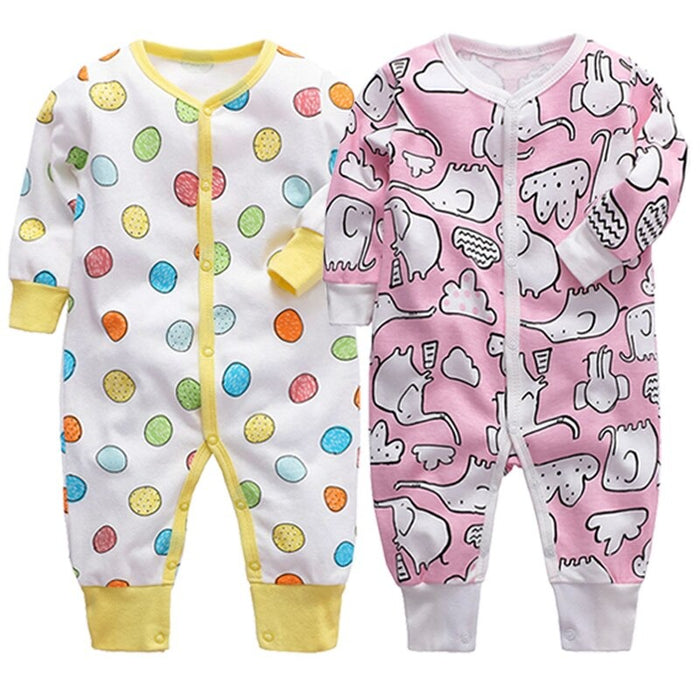 2 Pcs Cotton Full Sleeves Sleeper Romper