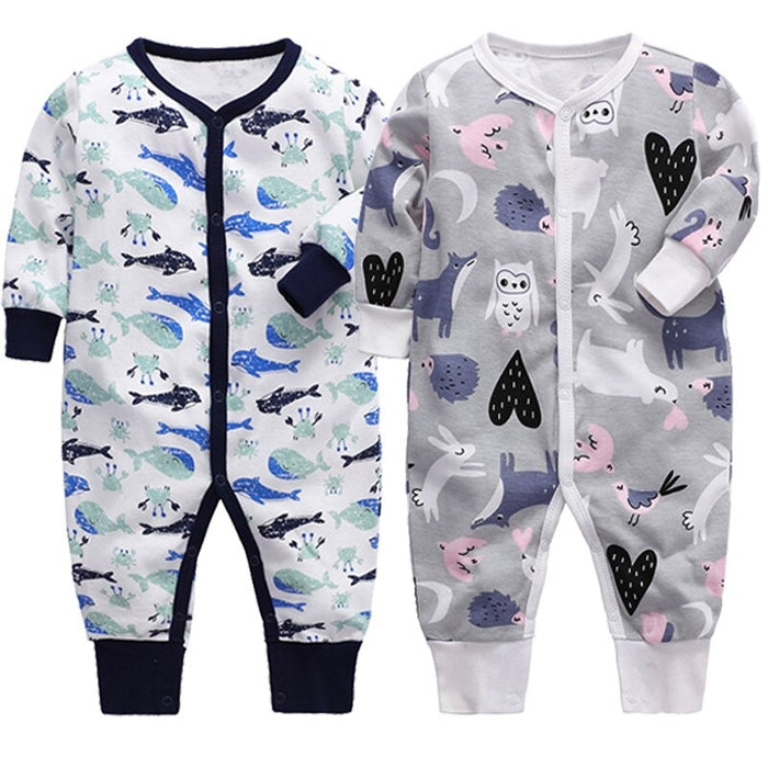 2 Pcs Cotton Full Sleeves Sleeper Romper