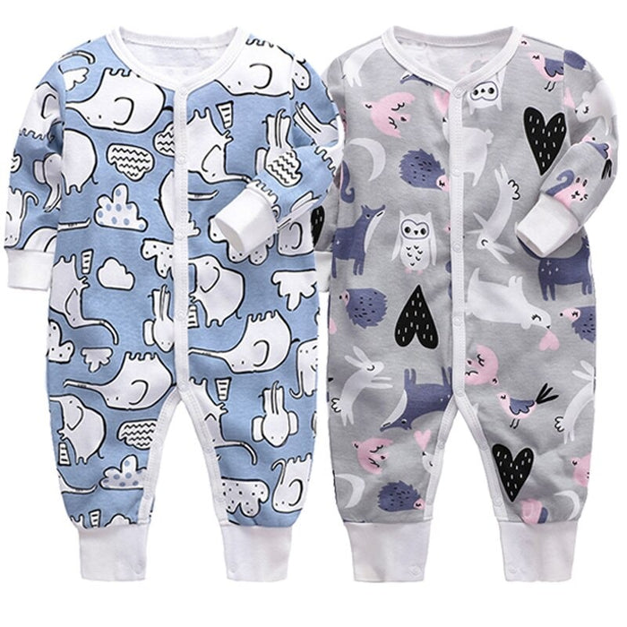 2 Pcs Cotton Full Sleeves Sleeper Romper For Babies