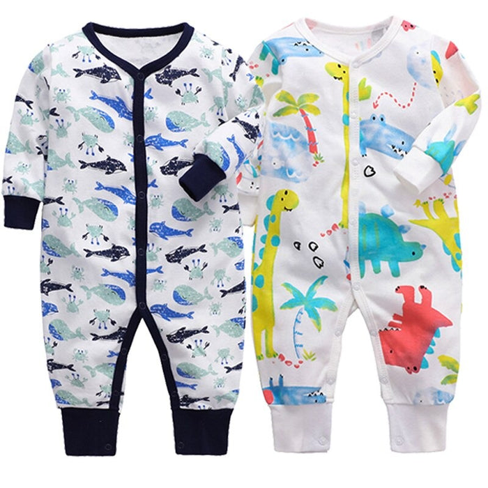 2 Pcs Cotton Full Sleeves Sleeper Romper For Babies