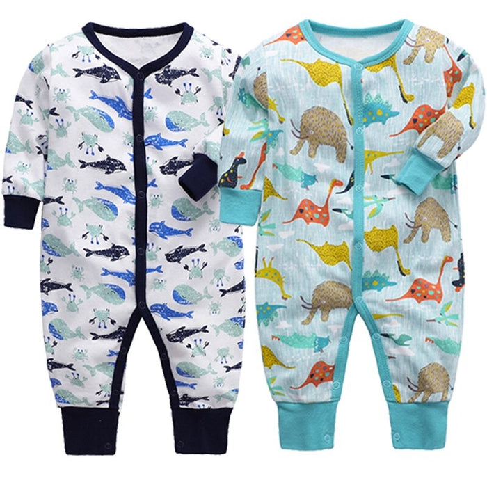 2 Pcs Cotton Full Sleeves Sleeper Romper For Babies