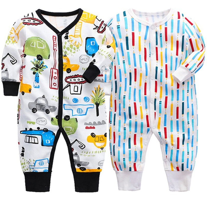 2 Pcs Cotton Full Sleeves Sleeper Romper For Babies