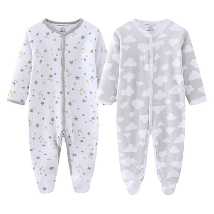 2 Pcs Long Sleeve Baby Sleeper Romper