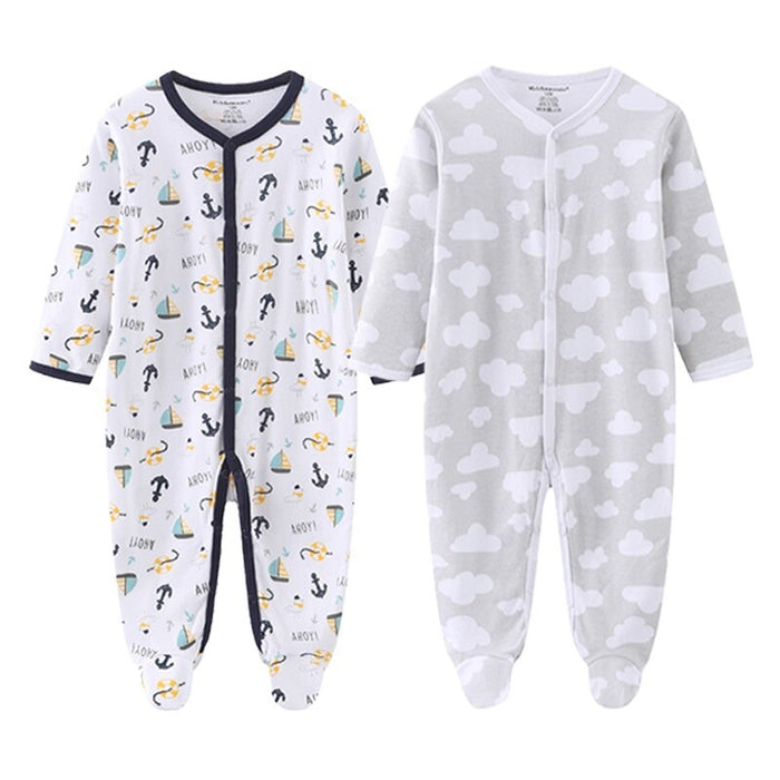 2 Pcs Long Sleeve Baby Sleeper Romper