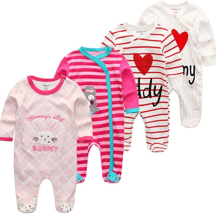 4-Pieces Long Sleeves Rompers Set