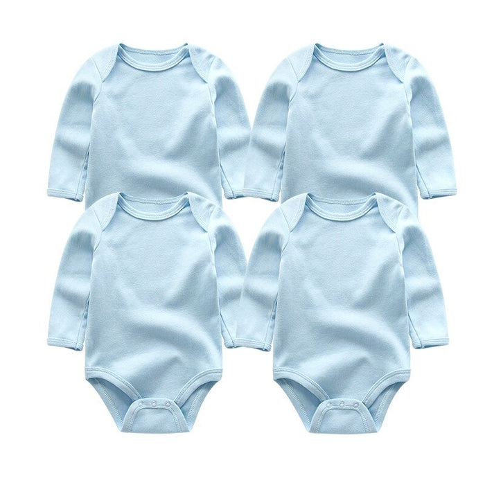 Unisex Long Sleeves Baby Rompers (Pack Of 4)