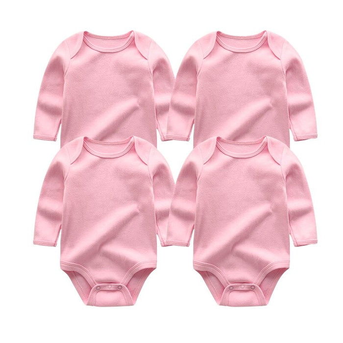 Unisex Long Sleeves Baby Rompers (Pack Of 4)