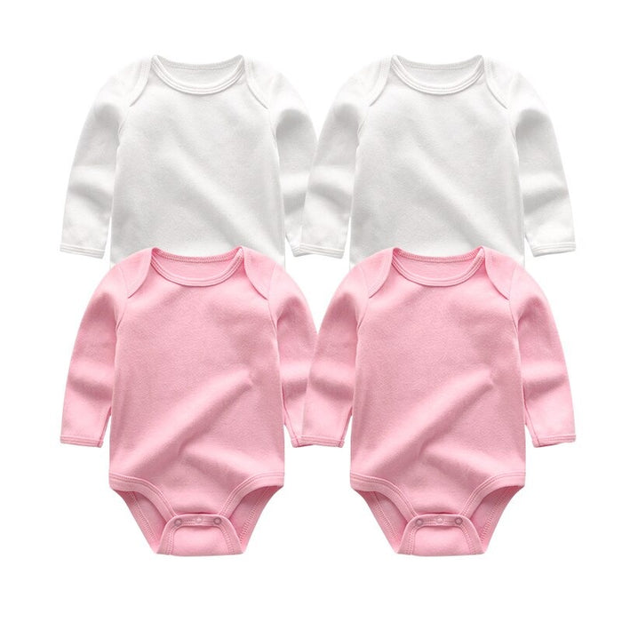 Unisex Long Sleeves Baby Rompers (Pack Of 4)