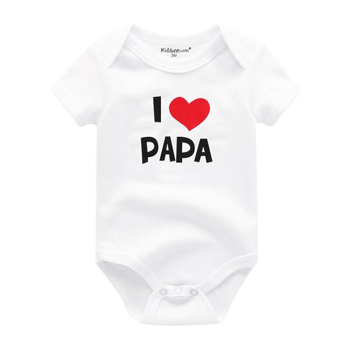 Mama & Papa Print Baby Bodysuits