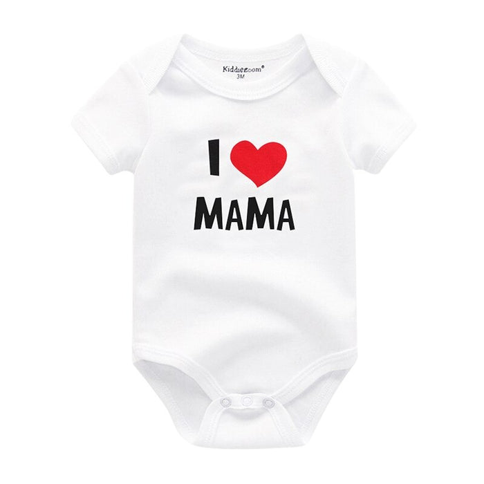 Mama & Papa Print Baby Bodysuits