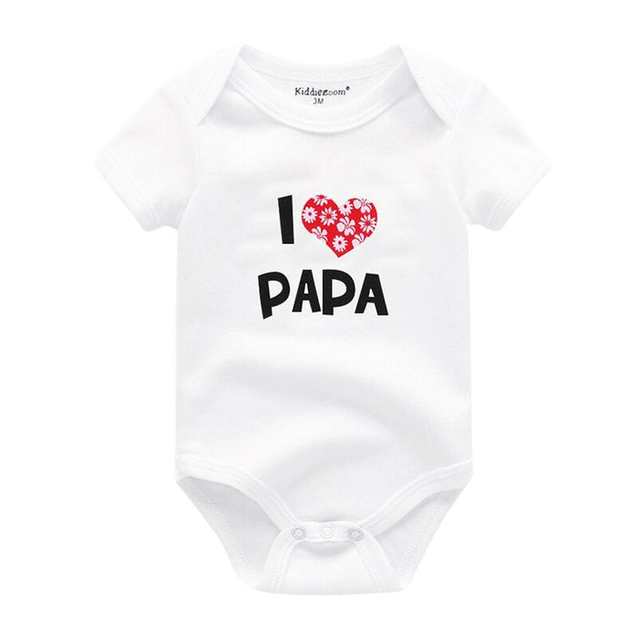 Mama & Papa Print Baby Bodysuits