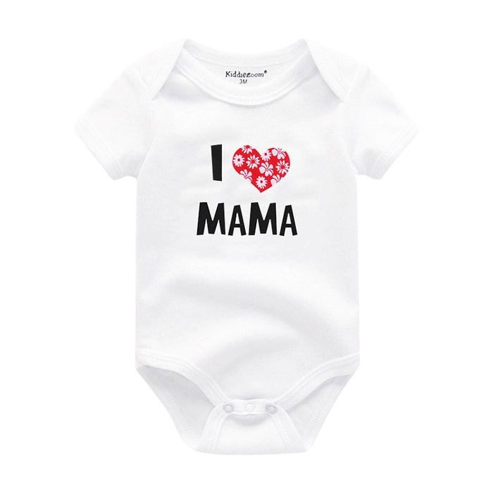 Mama & Papa Print Baby Bodysuits