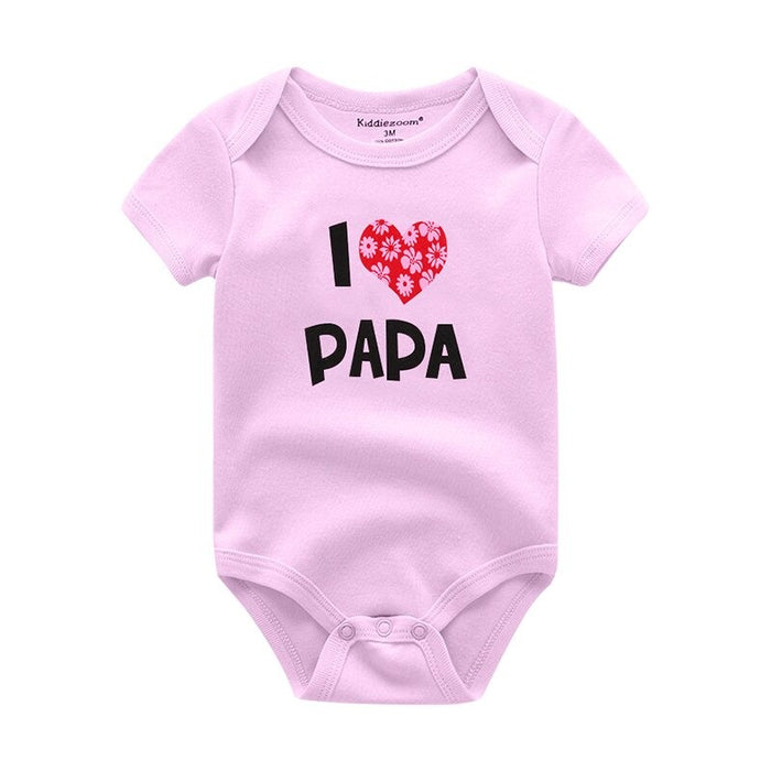 Mama & Papa Print Baby Bodysuits