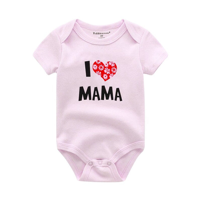 Mama & Papa Print Baby Bodysuits