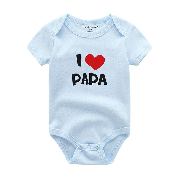 Mama & Papa Print Baby Bodysuits