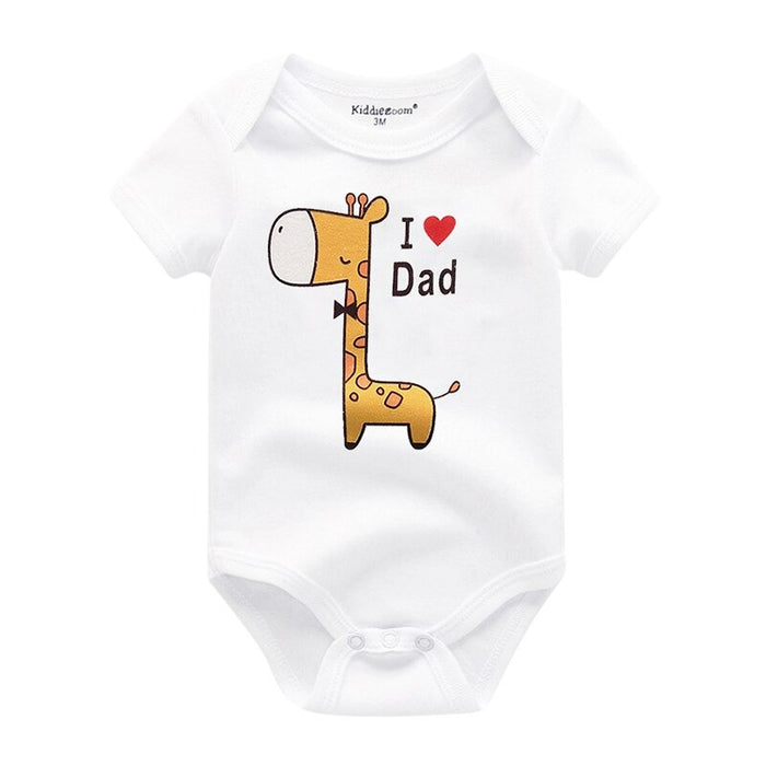 Mama & Papa Print Baby Bodysuits