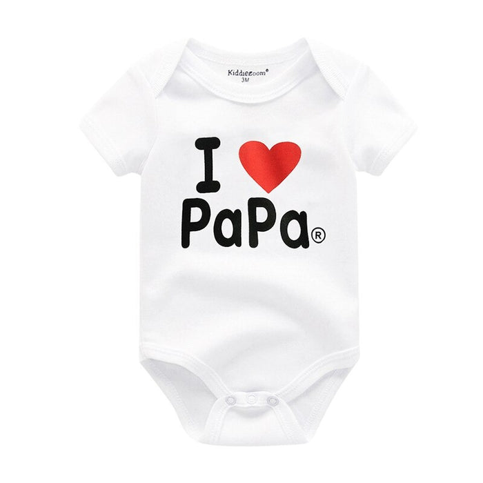 Mama & Papa Print Baby Bodysuits