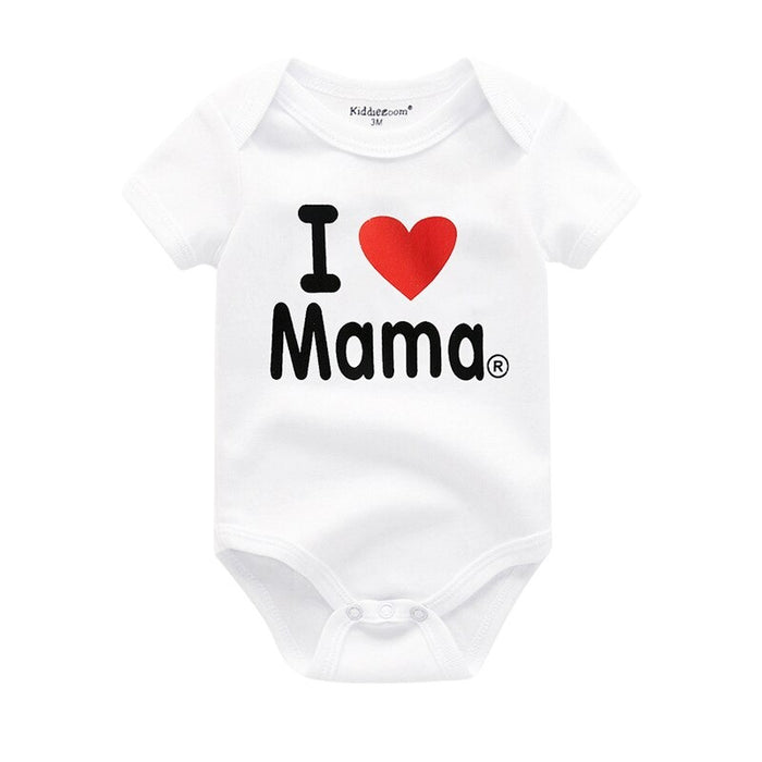 Mama & Papa Print Baby Bodysuits