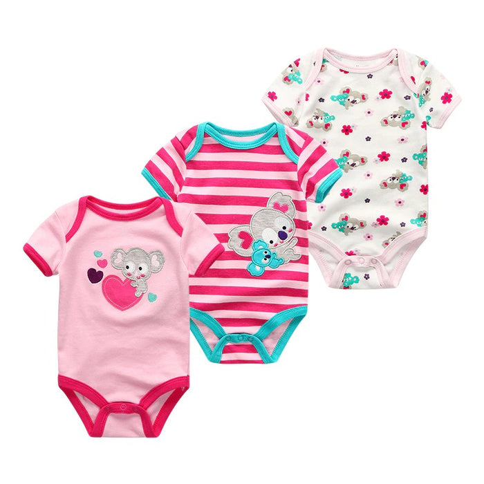 O Neck Collar 3 Piece Baby Bodysuits