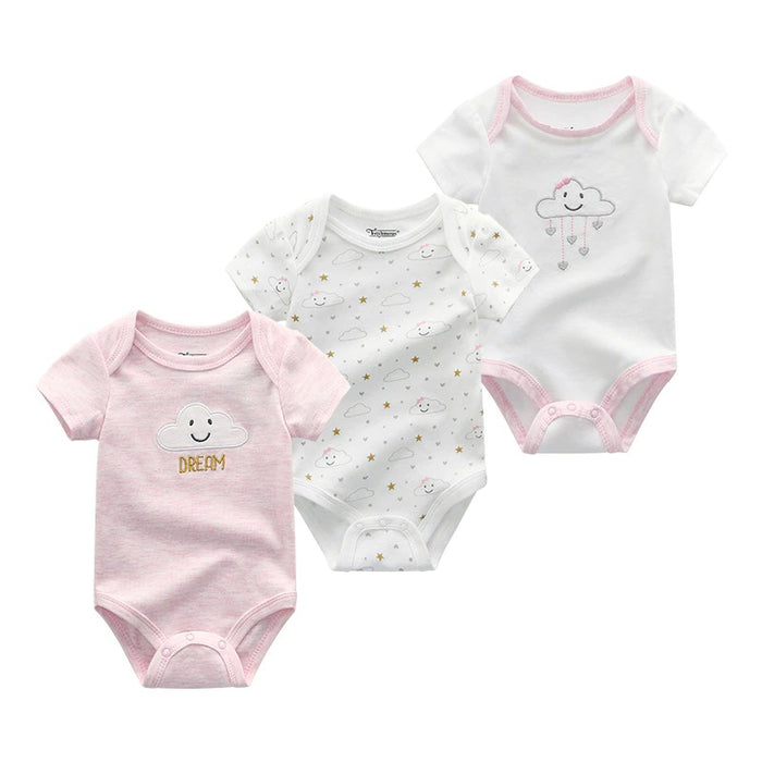 O Neck Collar 3 Piece Baby Bodysuits