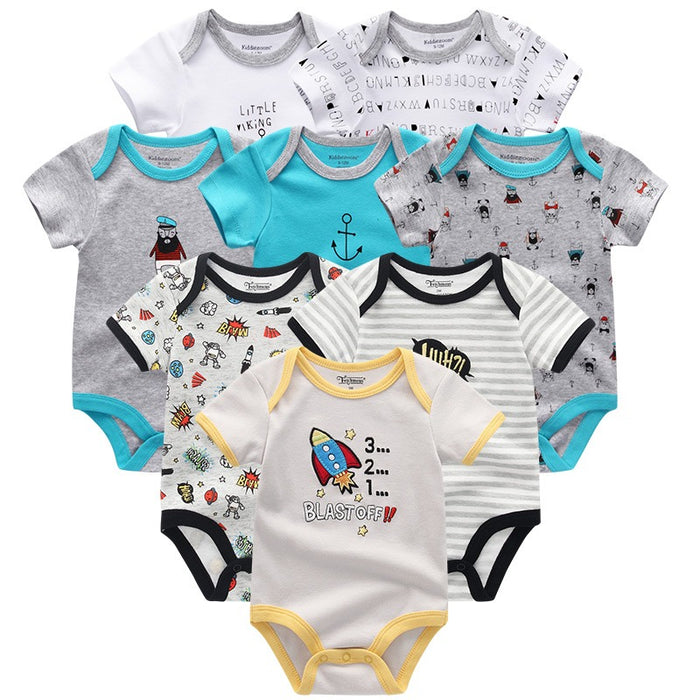 8Pcs Short Sleeve Infant Bodysuit Set