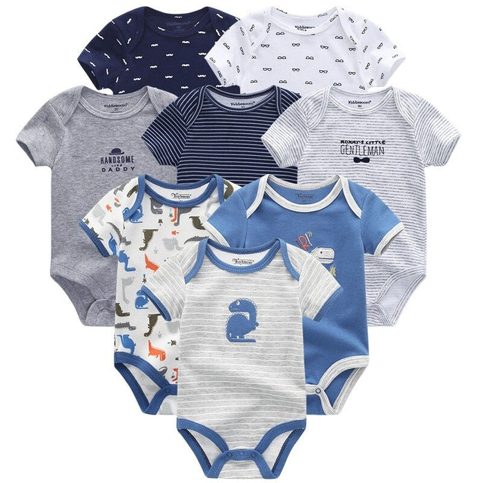 8Pcs Short Sleeve Infant Bodysuit Set