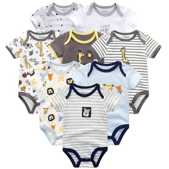 8Pcs Short Sleeve Infant Bodysuit Set